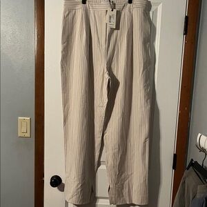 Ted Baker women’s Beige wide leg Striped Dress Pants